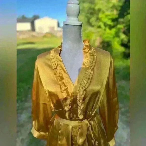 I.N. Studio Shimmery Gold Formal Blouse - Picture 2 of 9